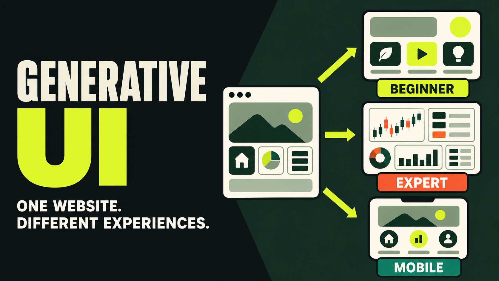 Generative UI creates beginner, expert, and mobile experiences from one design system.